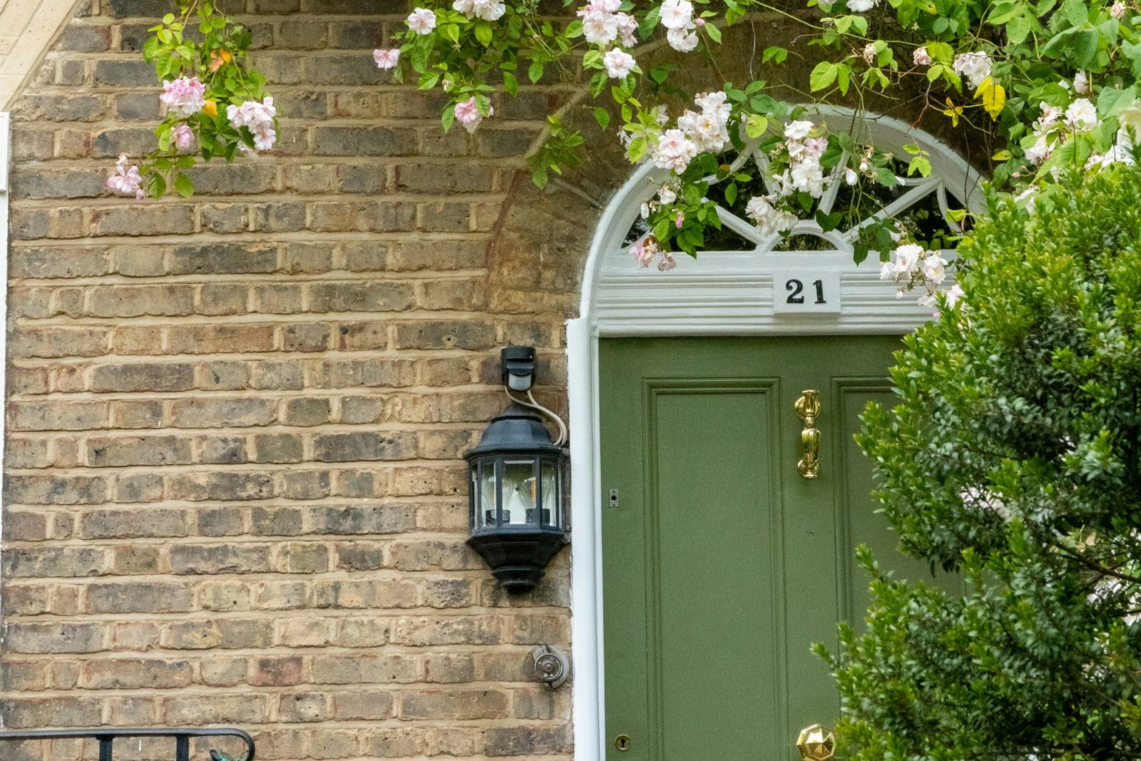 Front door of a brick period house in London